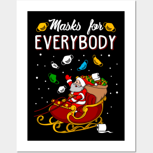 Masks for Everybody. Funny Christmas Sweater 2020. Posters and Art